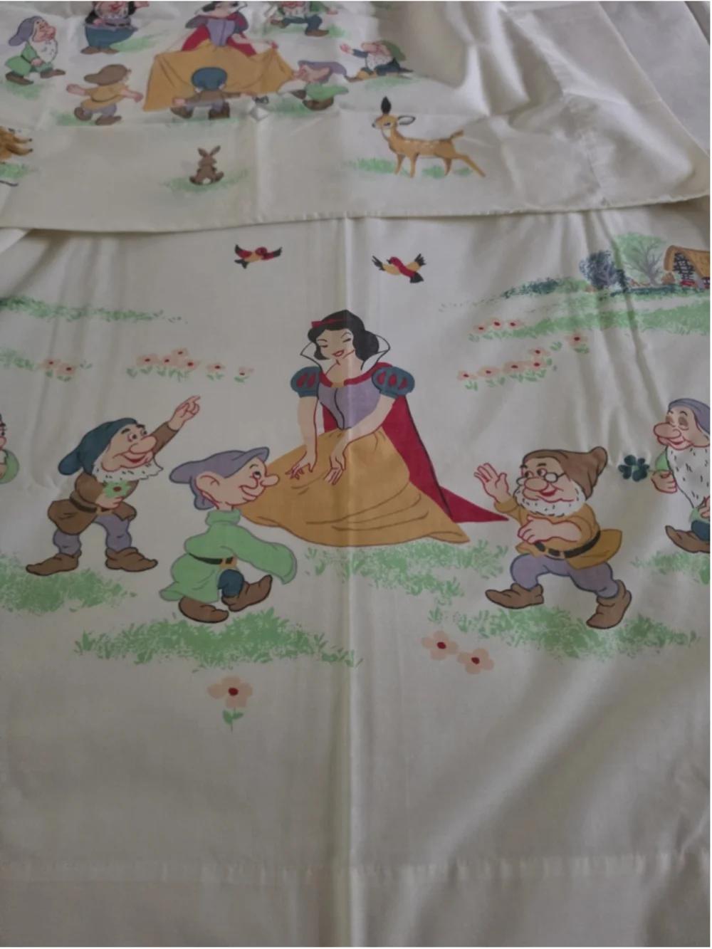 1967 Walt Disney Snow White & Dwarfs Twin Sheet Set Wamsutta Ultracale Complete
